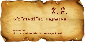Körtvési Hajnalka névjegykártya